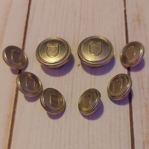 Gold Button Set with Crest Design